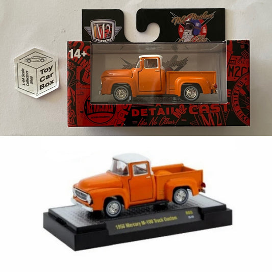 M2 MACHINES - 1956 Mercury M-100 Truck (Orange - Detroit Muscle R88 - 1:64) L92g