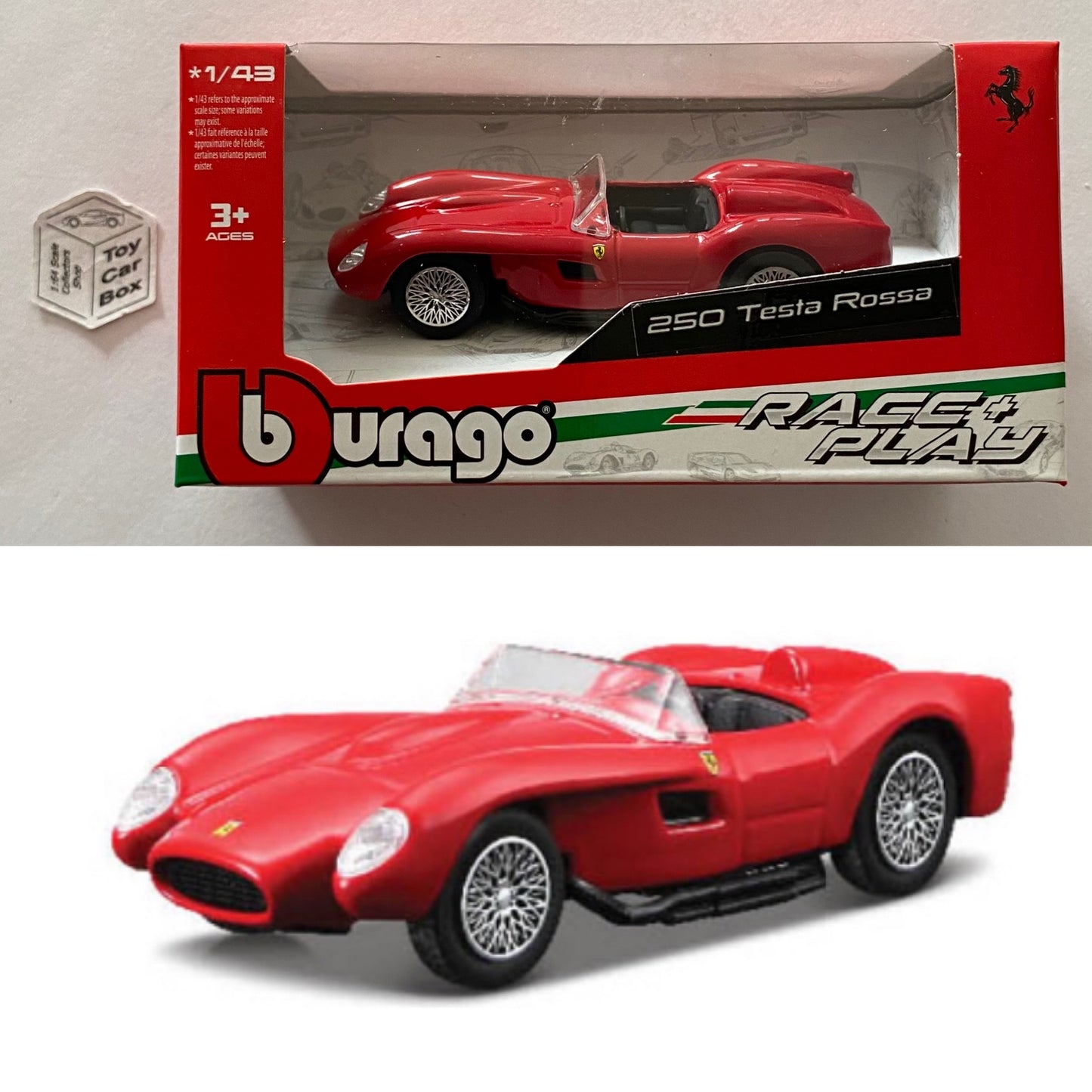 BBURAGO 1/43 - Ferrari 250 Testa Rossa (Red - Race & Play - Boxed) H66