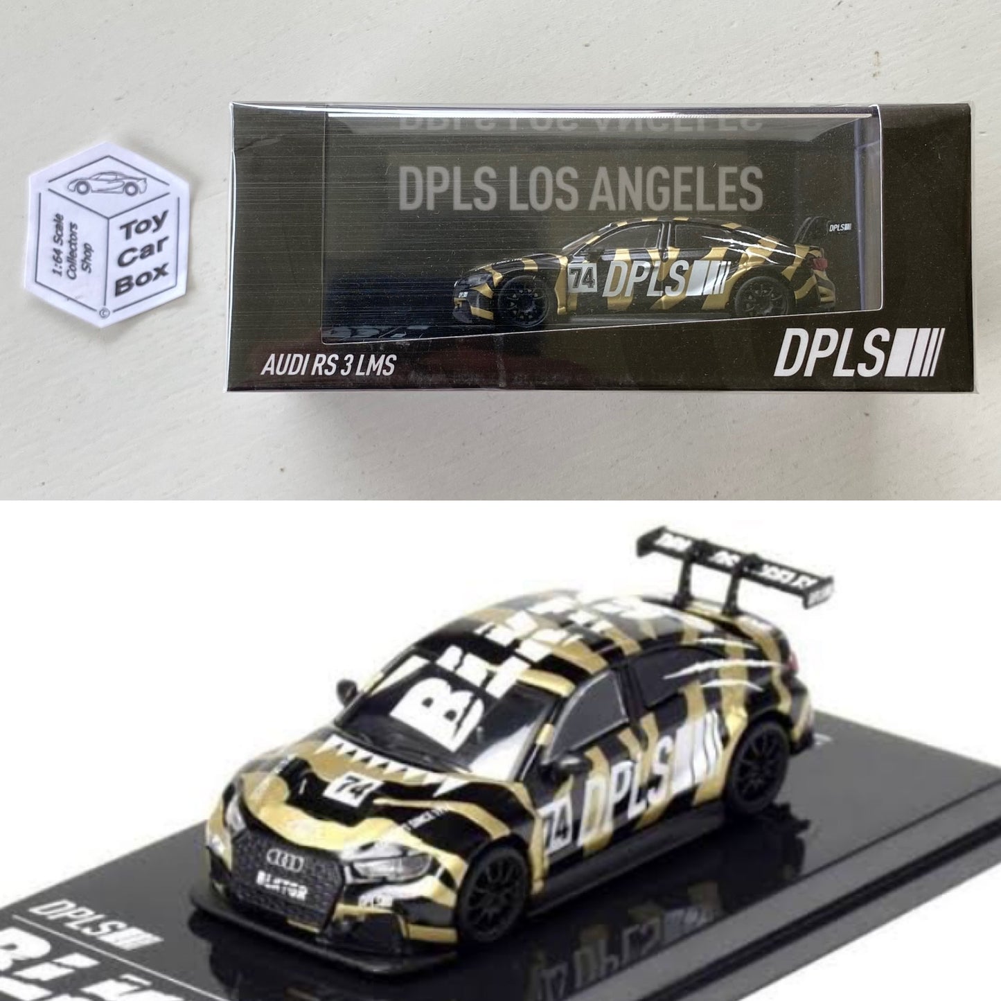 TARMAC - Audi RS3 LMS (DPLS Los Angeles BLKTGR - 1/64 Scale) M72g