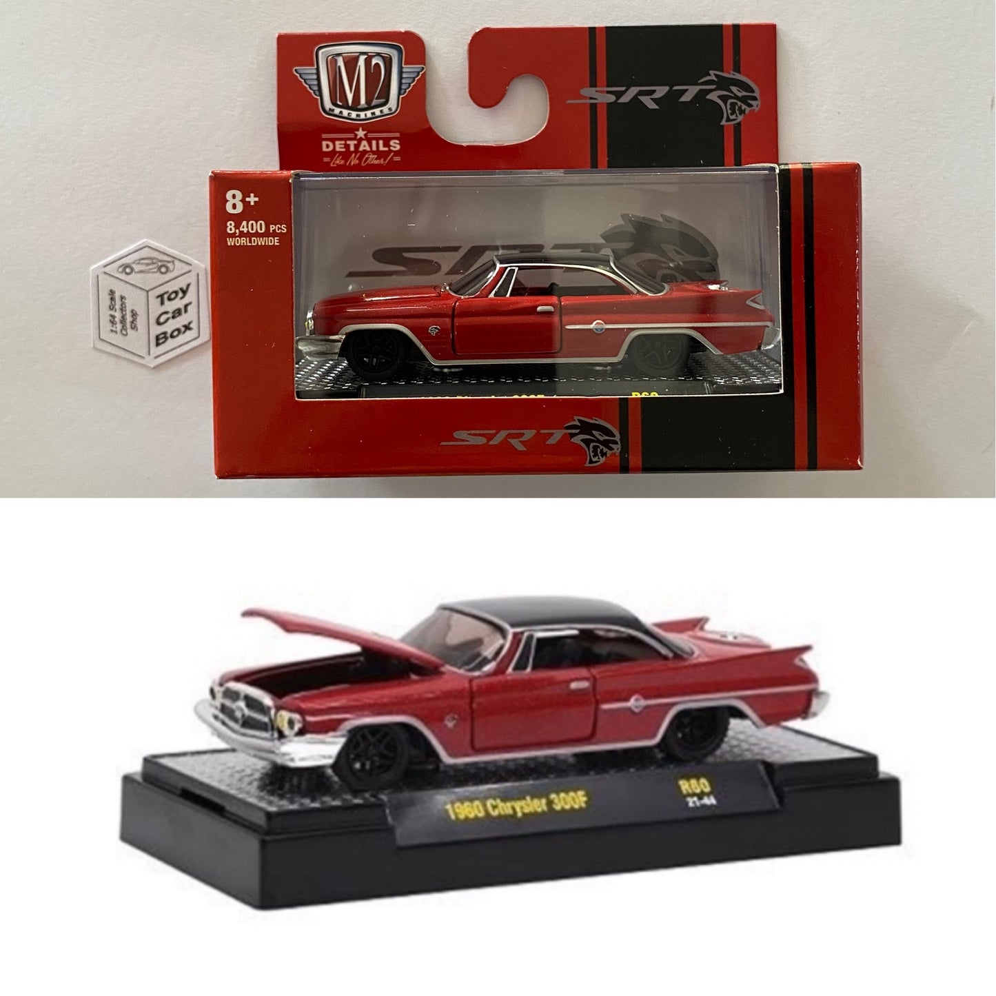 M2 MACHINES - 1960 Chrysler 300F (Red - Auto Muscle Gassers - 1/64 Scale) L05