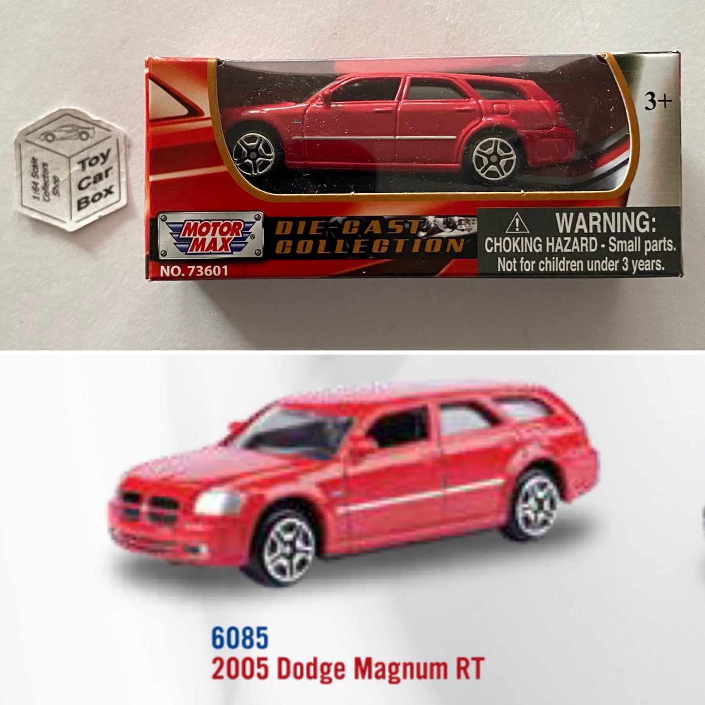MOTORMAX - 2005 Dodge Magnum RT (Red - 3” Series / 1:64* - Boxed) B48g