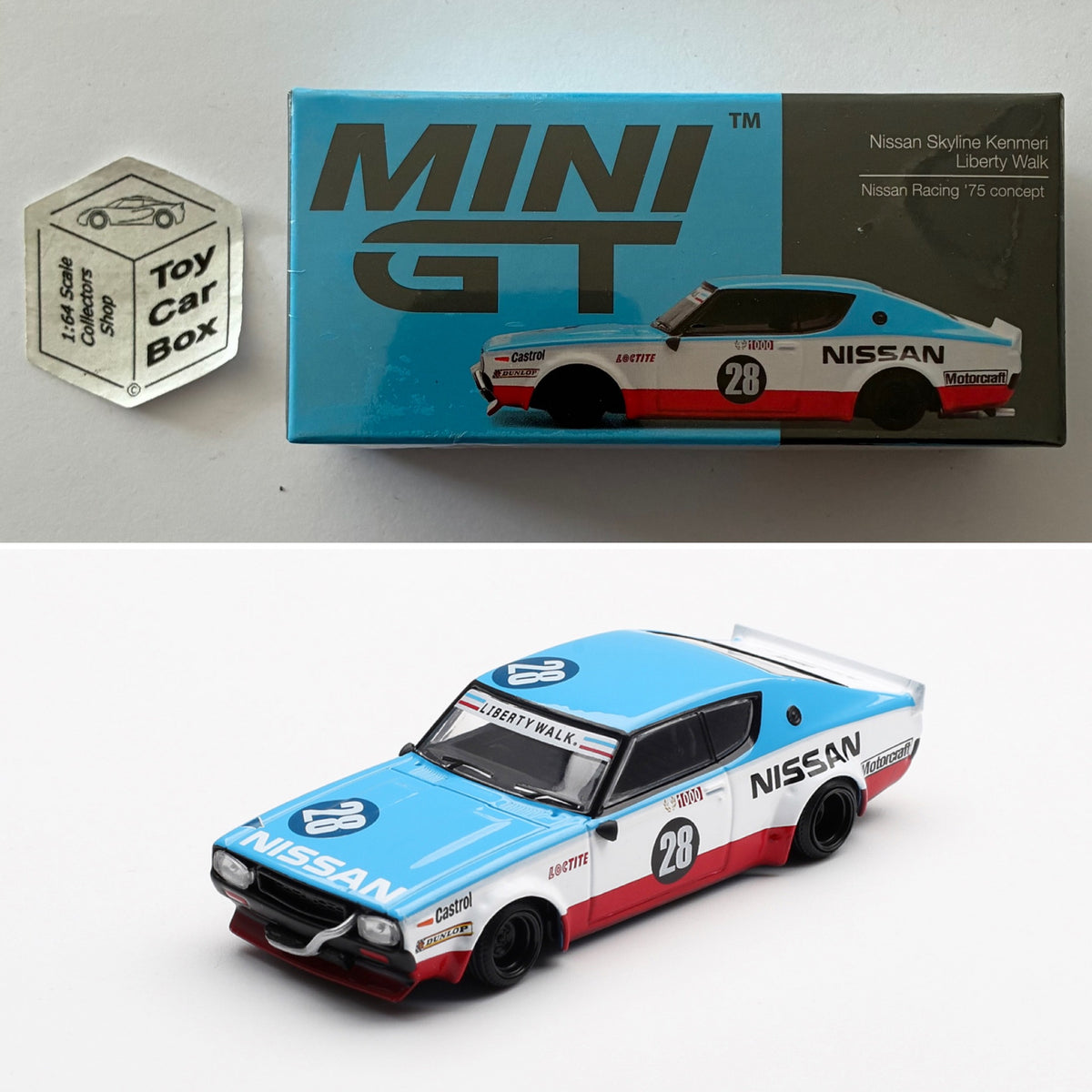 MINI GT #1212 - Liberty Walk Nissan Skyline Kenmeri (Racing ‘75 Concept) N50g