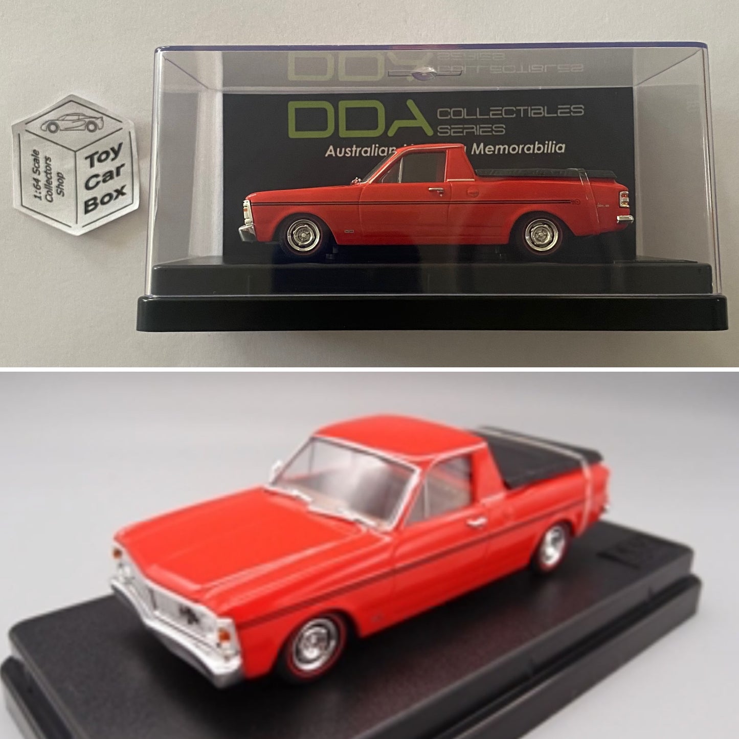 DDA Collectible 1:43 - 1971 Ford Falcon XY GS Ute (#67-2 Red) DD21