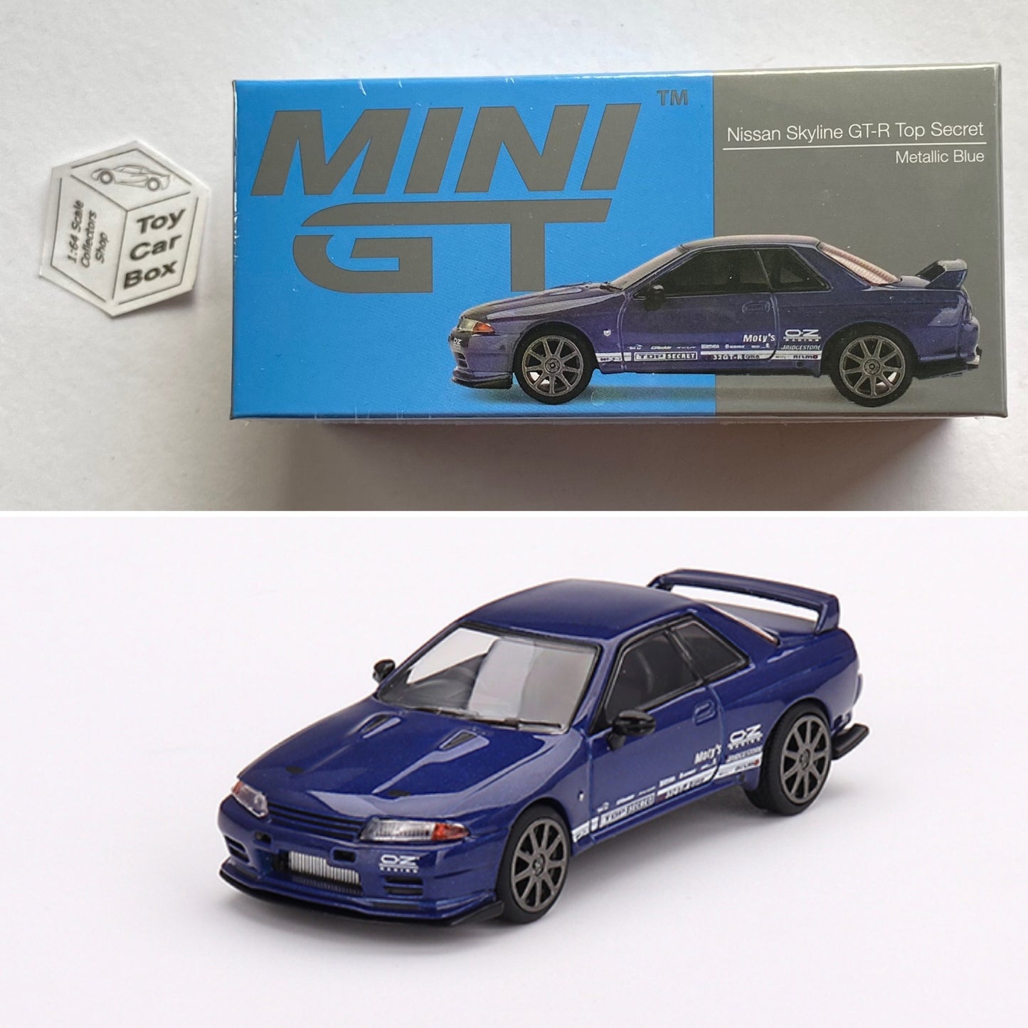 Mini GT #589 - Nissan Skyline GT-R Top Secret (Blue - 1/64 Scale Boxed) O32