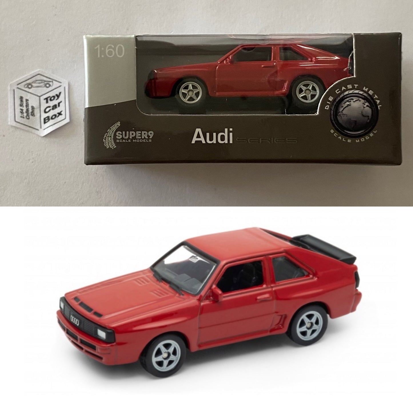 WELLY 1:60-64 - Audi Sport Quattro (Red #52412 - Boxed - See Notes) E01g