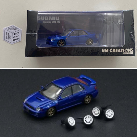 BM CREATIONS - 2001 Subaru Impreza WRX STi (1:64 Scale - Blue - RHD) L49g