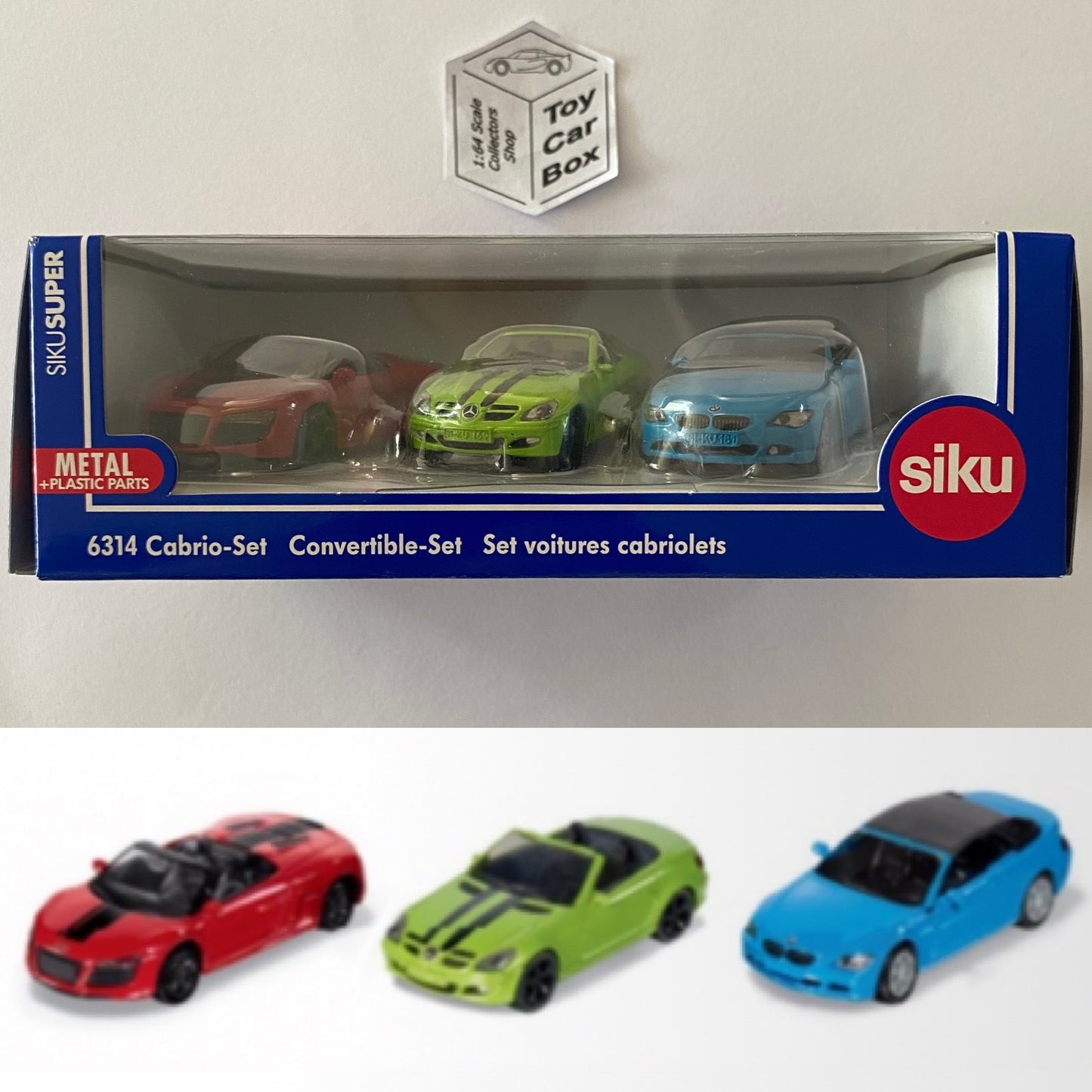 SIKU #6314 - Cabrio Set (Audi R8, Mercedes-Benz SLK & BMW 645i) R99