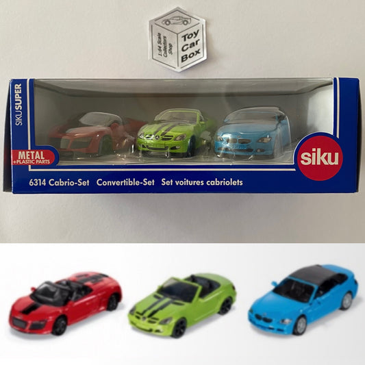 SIKU #6314 - Cabrio Set (Audi R8, Mercedes-Benz SLK & BMW 645i) R99