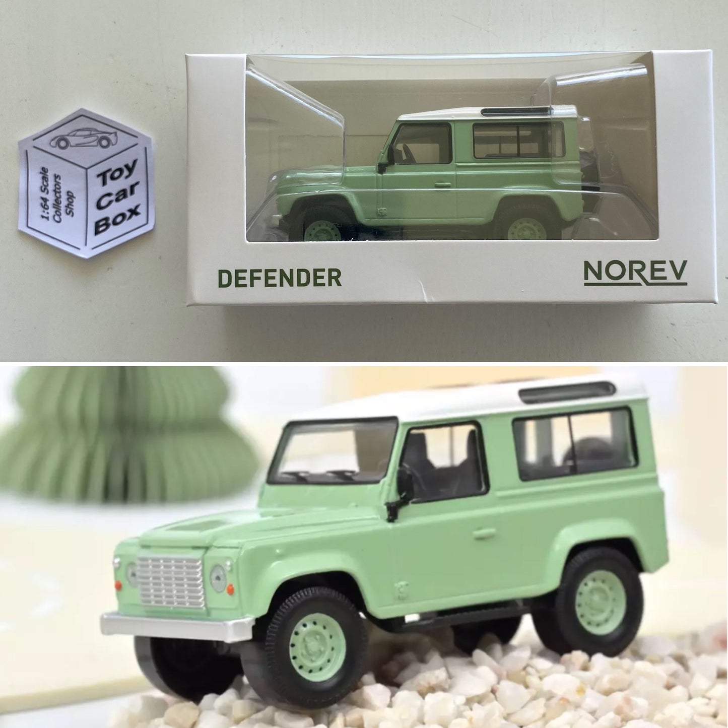 NOREV 1:43 Scale* - 1995 Land Rover Defender 90 (Green - Boxed Jet Car) O31g