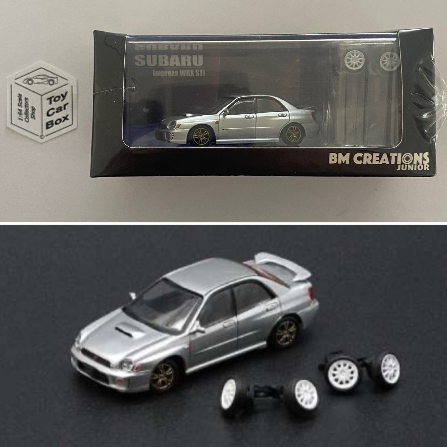 BM CREATIONS - 2001 Subaru Impreza WRX STi (1:64 Scale - Silver - RHD) N66