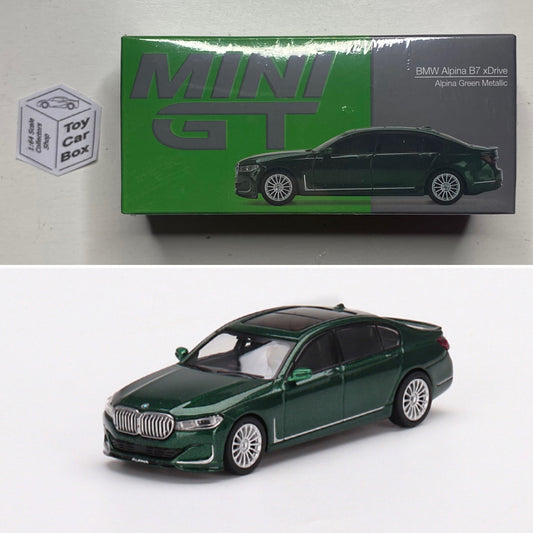 Mini GT #498 - BMW Alpina B7 xDrive (Green - 1/64 Scale Boxed) M52g