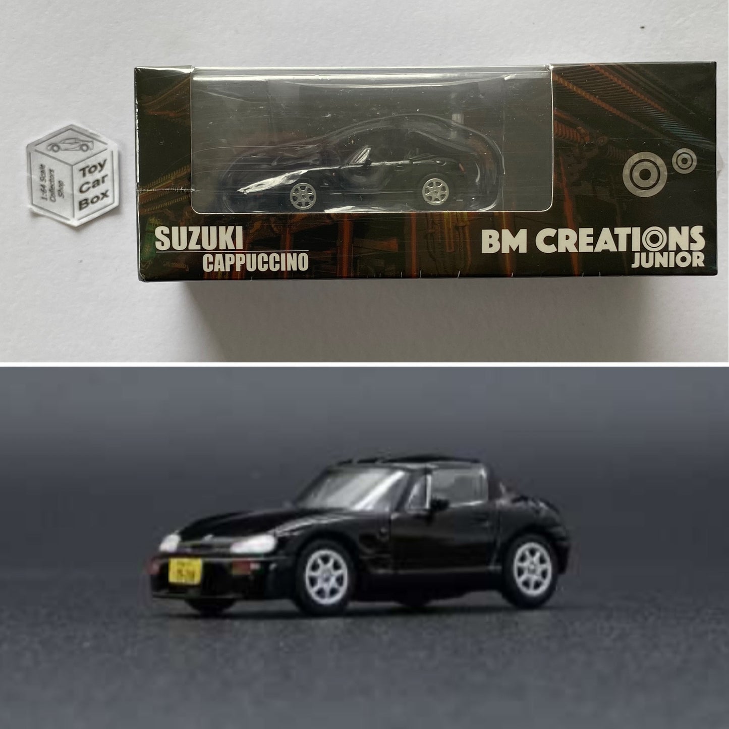 BM CREATIONS - Suzuki Cappuccino (1:64 Scale - Black - RHD) M27g