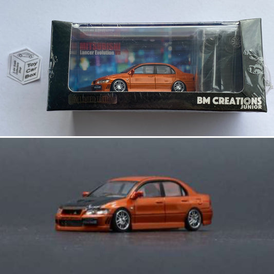 BM CREATIONS - Mitsubishi Lancer Evolution VII (1:64 Scale - Orange - RHD) N66