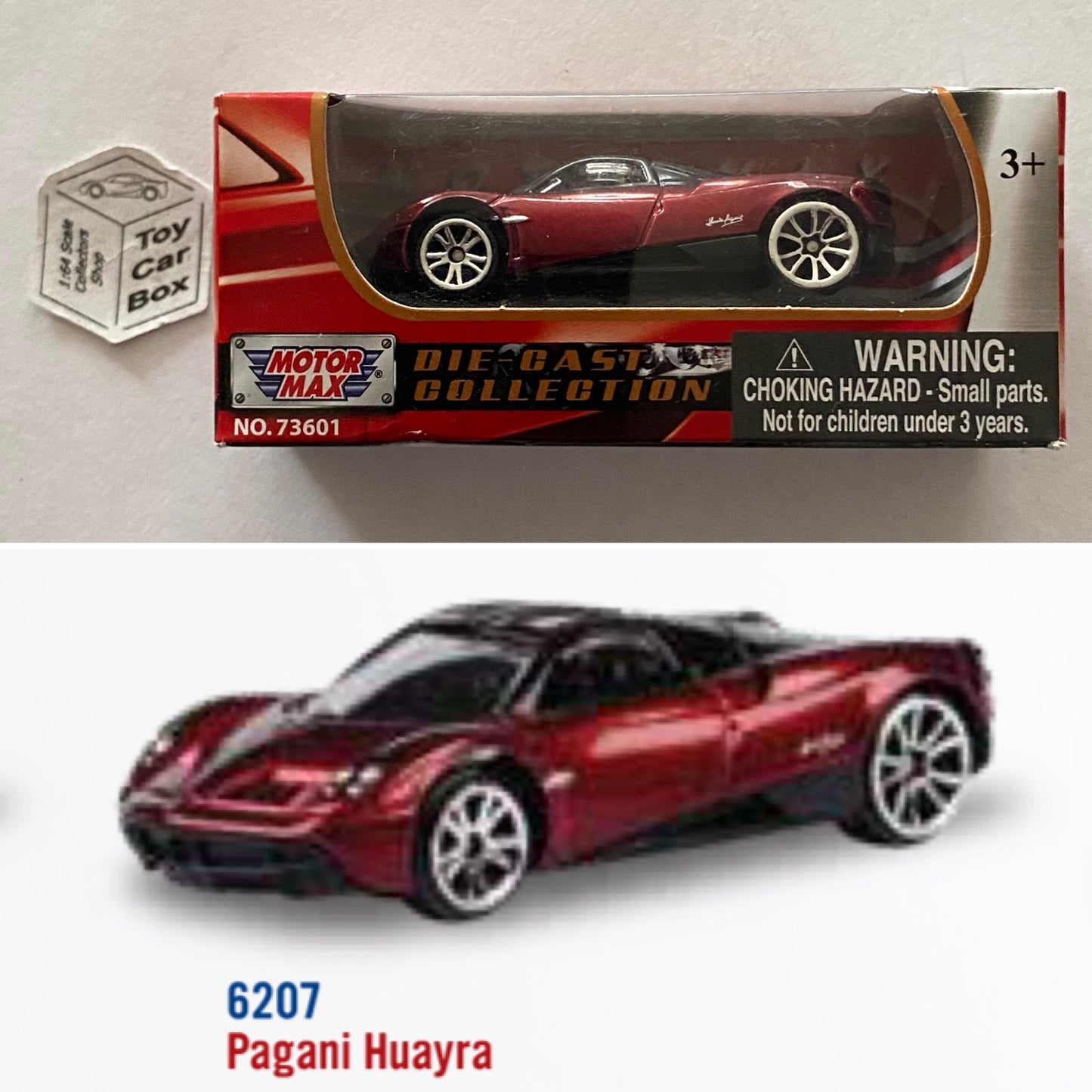MOTORMAX - Pagani Huayra (Red - 3” Series / 1:64* - Boxed) B48g