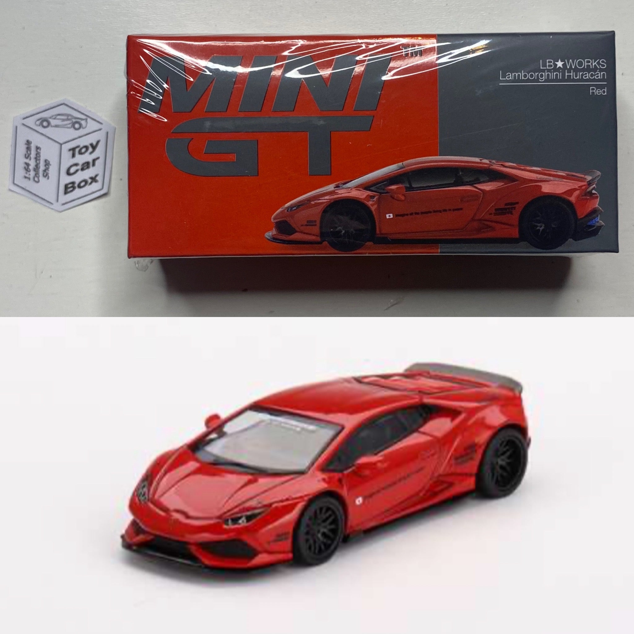 Mini GT #375 - LB Works Lamborghini Huracan (Red - 1/64 Scale Boxed) M52g