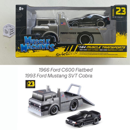 Muscle Machines Transports - ‘93 Mustang Cobra & ‘66 Ford C600 (Approx 1:64) J45