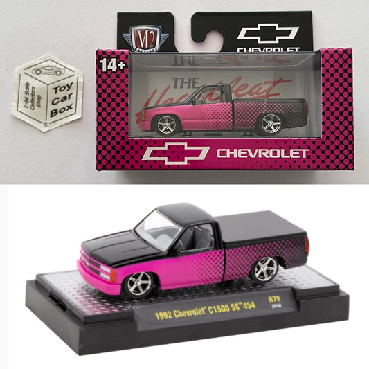 M2 MACHINES - 1992 Chevy C1500 SS 454 (Black - Detroit Muscle R78 - 1/64) L92g