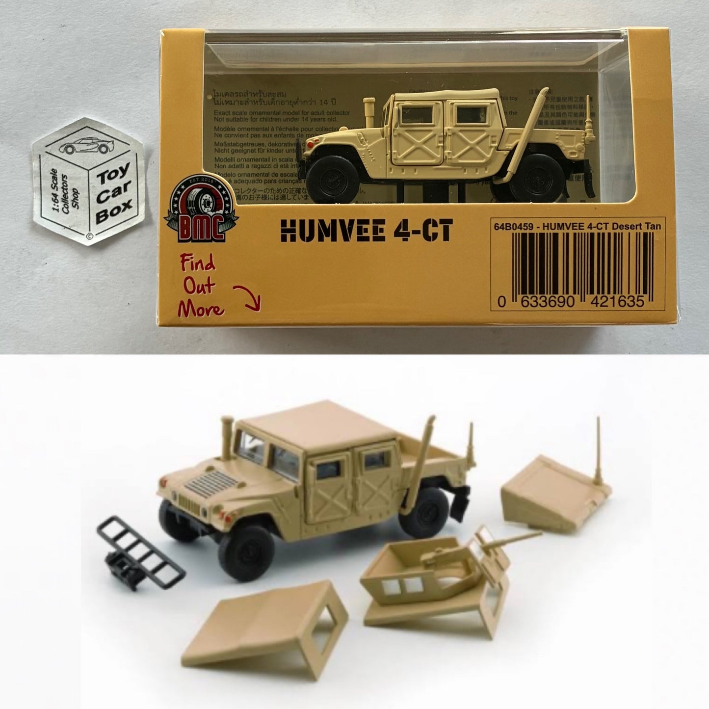 BM CREATIONS - Humvee 4-CT (1:64 Scale - Desert Tan - Sealed Box) Og