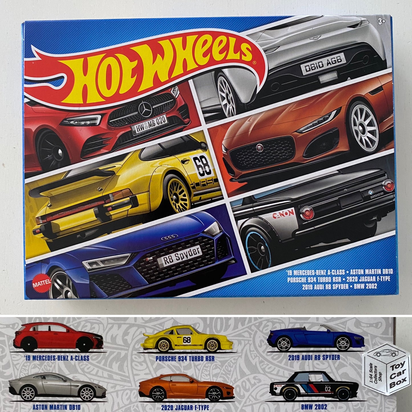 2023 HOT WHEELS Euro 6 Car Set - 934, R8, Aston DB10, Merc, BMW & F-Type - V50