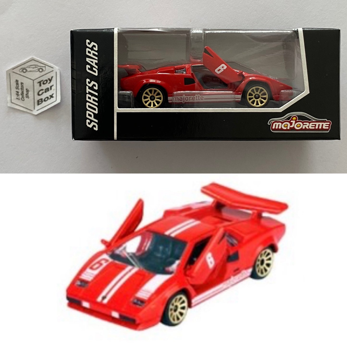 MAJORETTE - Lamborghini Countach (Red - Sports Cars Box) 1/64 Scale* - D72