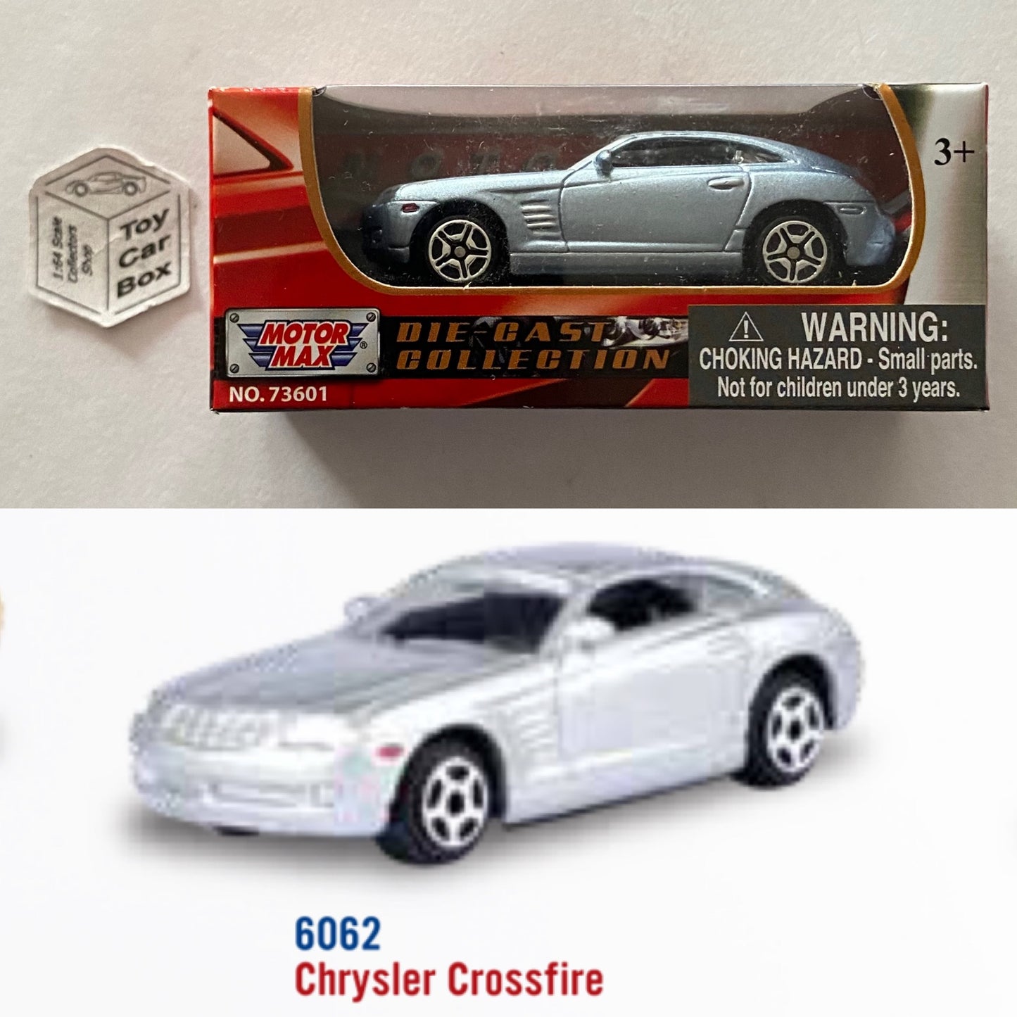 MOTORMAX - Chrysler Crossfire (Silver - 3” Series / 1:64* - Boxed) B48g