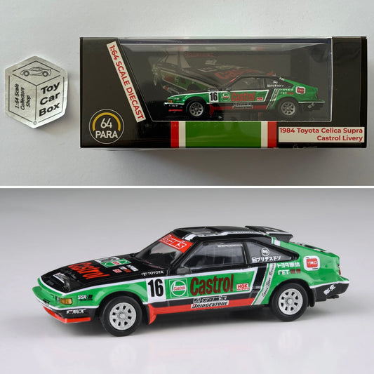 PARA64 - 1984 Toyota Celica Supra (Black / Green - Castrol - 1/64 Scale) P50g