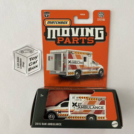 2024 MATCHBOX Moving Parts - 2016 Ram Ambulance (White - Opening Doors) F00