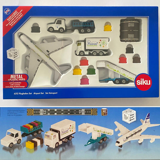 SIKU #6312 - Airport Gift Set (Airplane, Vehicles, Accessories & Stickers) BC93