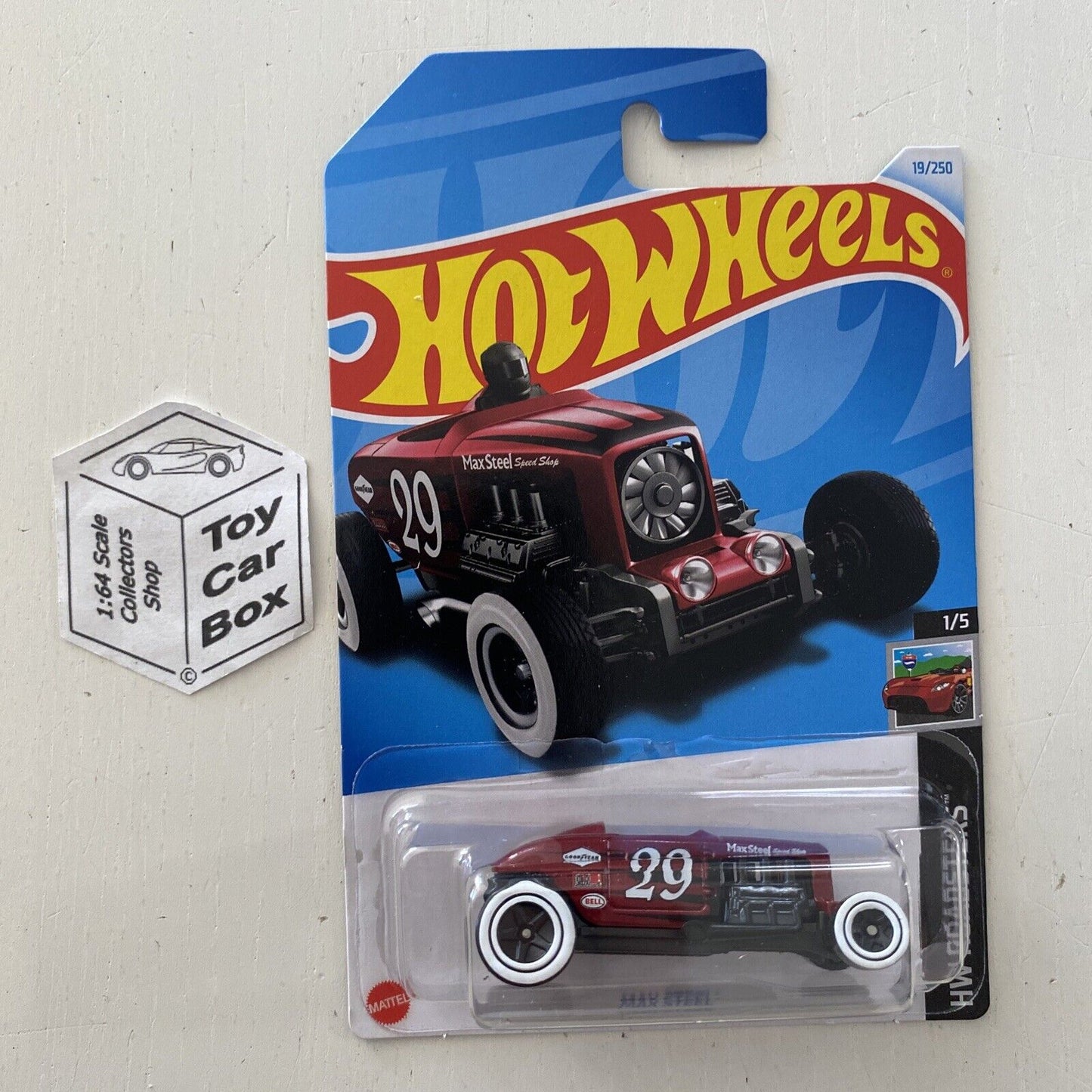 2024 HOT WHEELS #19 - Max Steel (Red #1 Roadsters - Long Card) A90