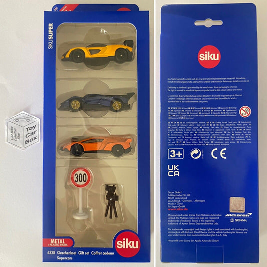 SIKU #6328 - Supercars Gift Set (Mclaren Senna, Apollo IE & Lamborghini) N68