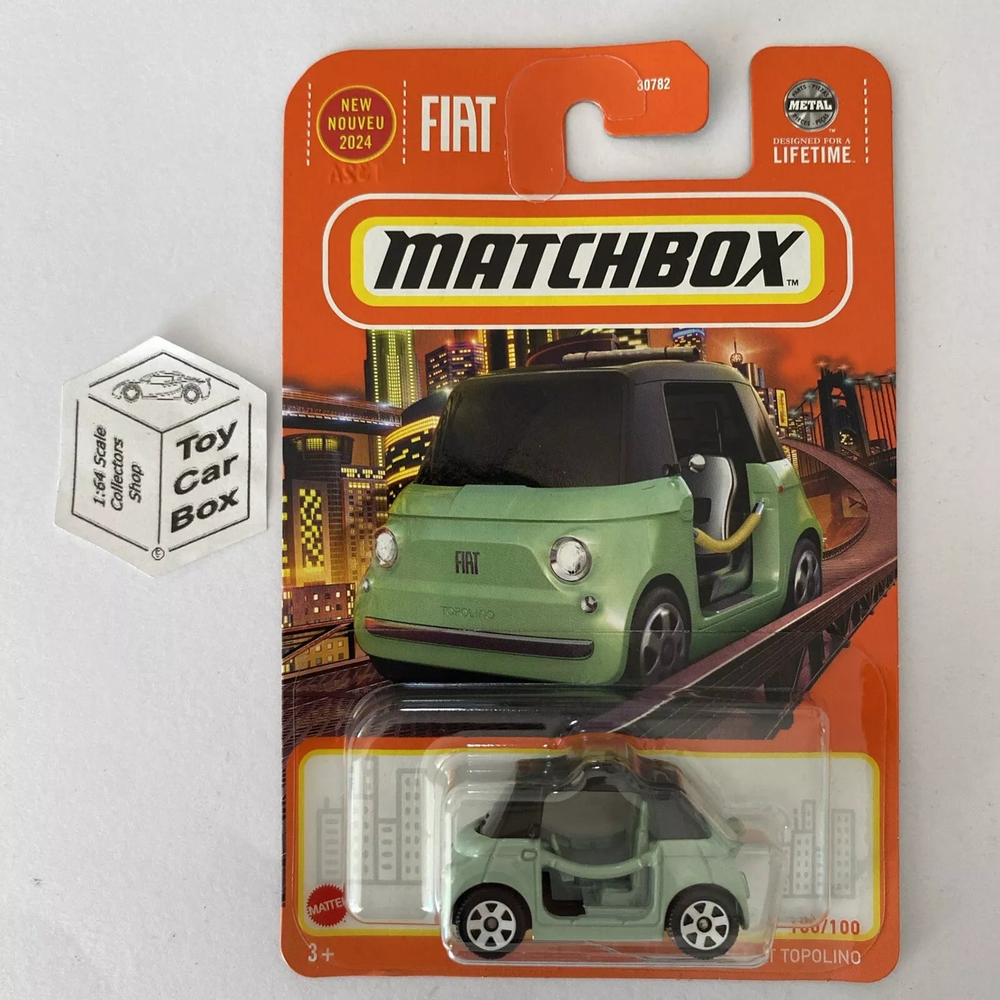 2024 MATCHBOX #100 - 2024 Fiat Topolino (Green - Long Card - Unopened) B00