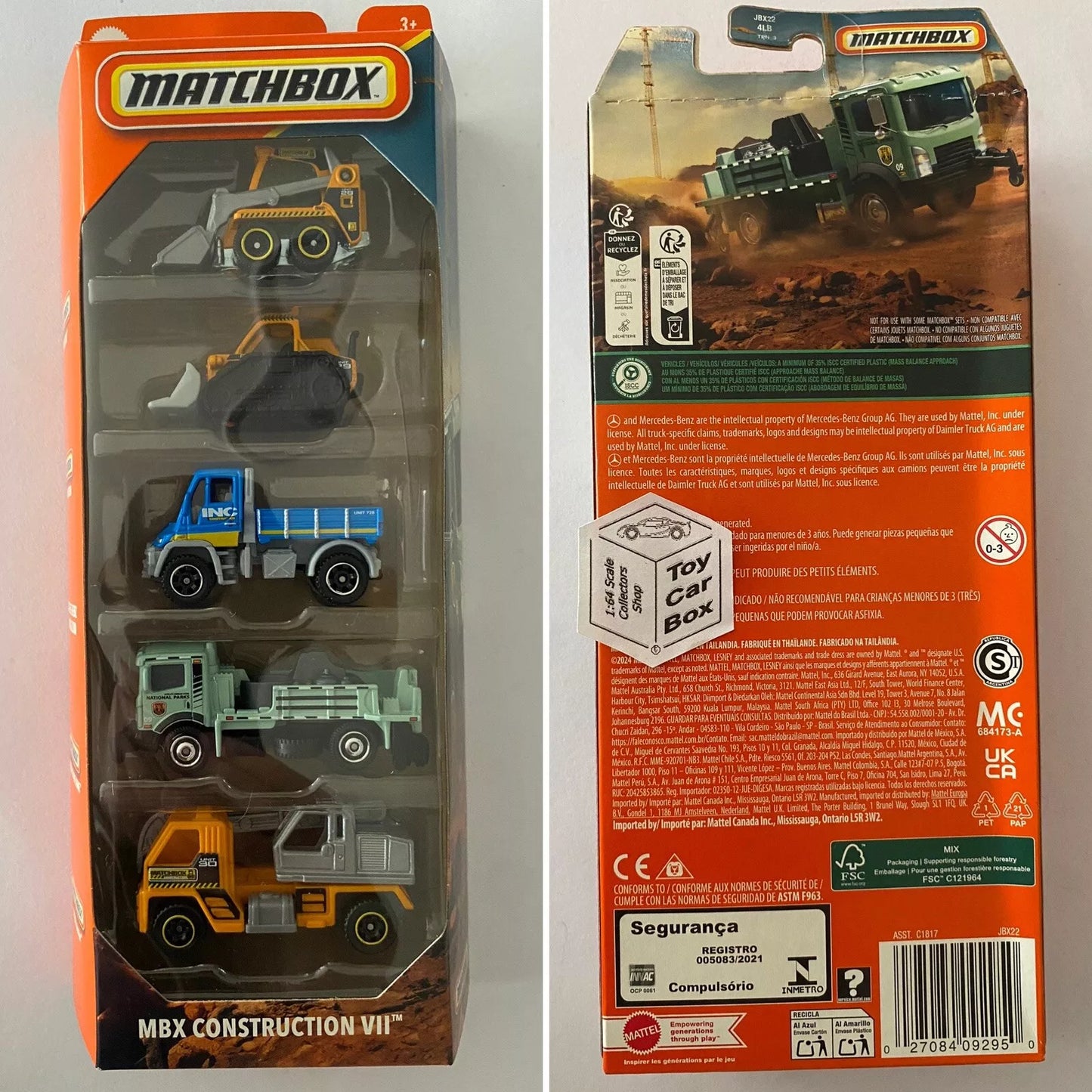 2025 MATCHBOX Construction VII 5 Pack (Inc. INC Unimog & National Parks) L00