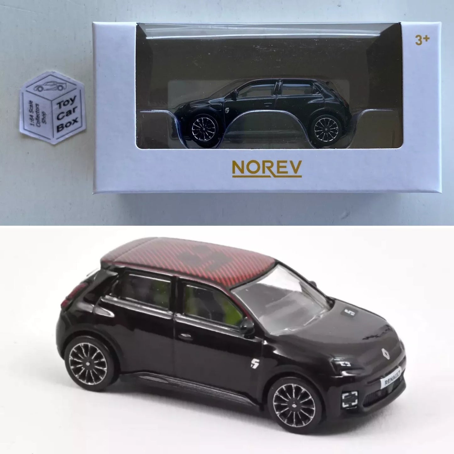 ミニカー Norev Renault 5 e-tech 100% electric NOREV - Renault 5 E-Tech 100% Electric (Black - 1:64 Scale