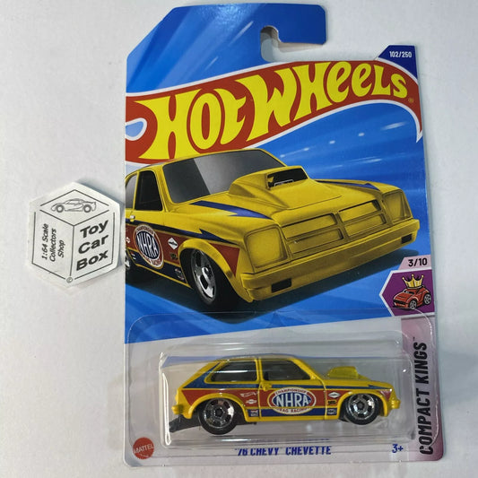 2025 HOT WHEELS #102 - ‘76 Chevy Chevette (Yellow #3 Compact Kings - Long) A80