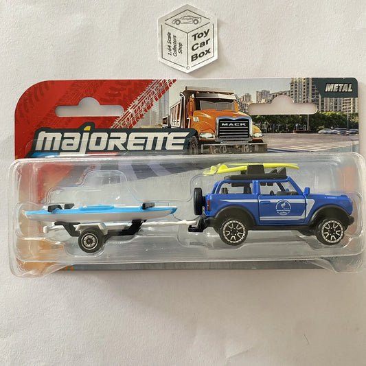 MAJORETTE Trailers - Ford Bronco (Blue) & Canoes And Trailer - 1/64* - H46