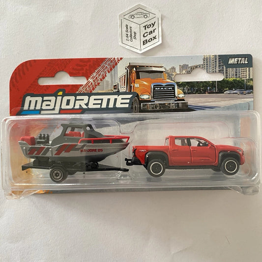 MAJORETTE Trailers - Toyota Tacoma (Red) & Boat And Trailer - 1/64* - H46