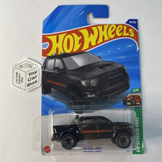 2025 HOT WHEELS #96 - ‘23 Dodge RAM 1500 (Black #2 Reverse Rake - Long Card) B00