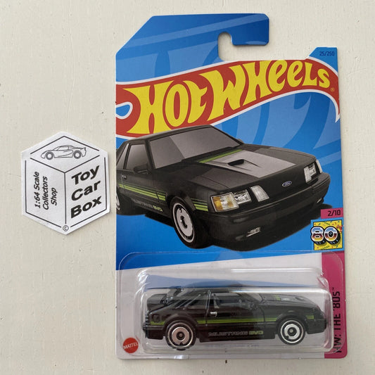 2023 HOT WHEELS #25 - ‘84 Ford Mustang SVO (Black #2 The 80s - Long Card) B00