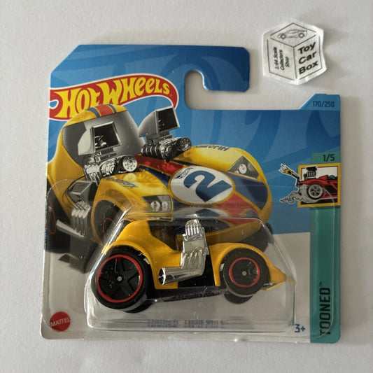 2023 HOT WHEELS #170 - Tooned Twin Mill (Yellow#1 Tooned - Short Card) A26