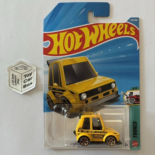 2026 HOT WHEELS #172 - Volkswagen VW Golf Mk1 (Yellow #3 Tooned - Long Card) A80