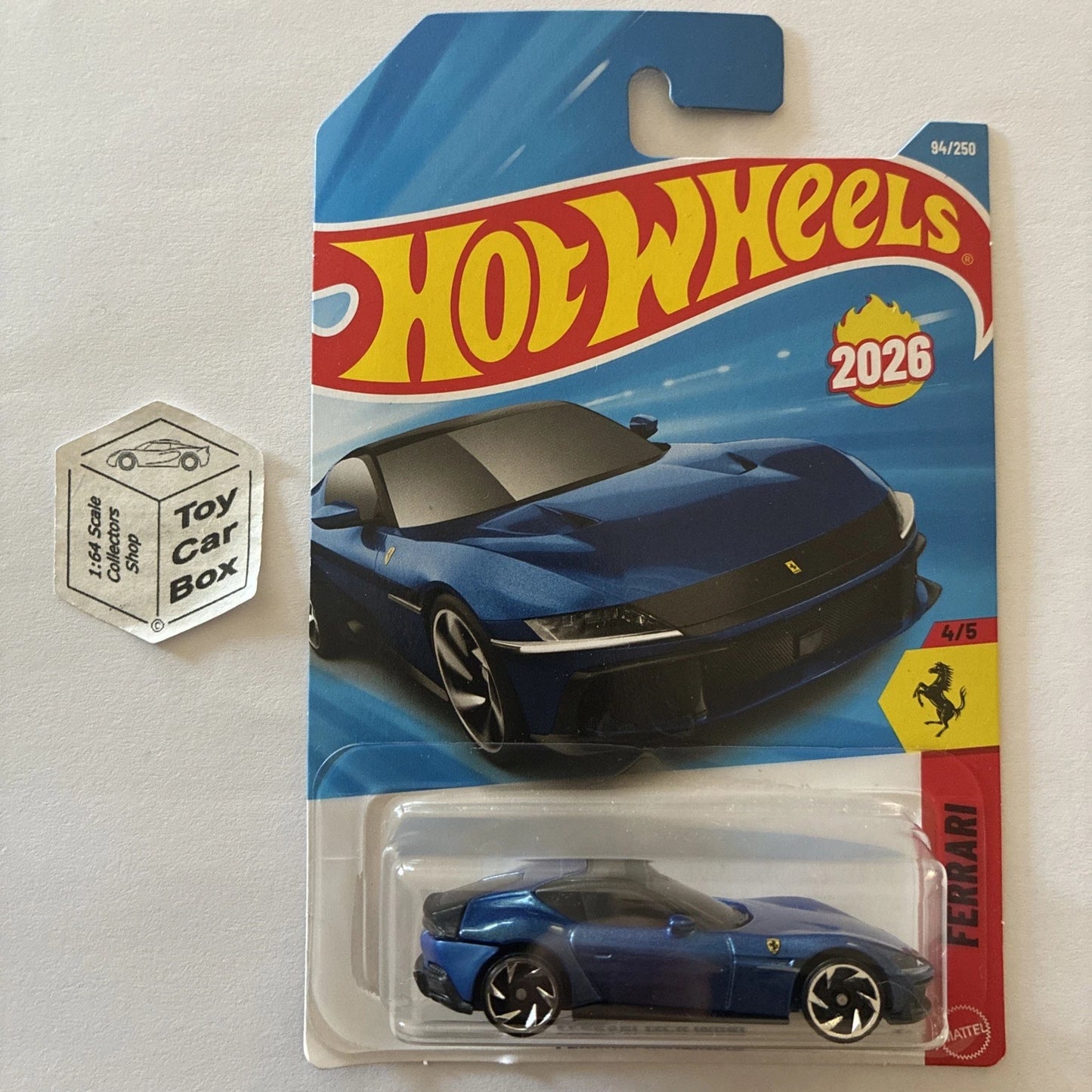 2026 HOT WHEELS #94 - Ferrari 12cilindri (Blue #4 Ferrari) B00