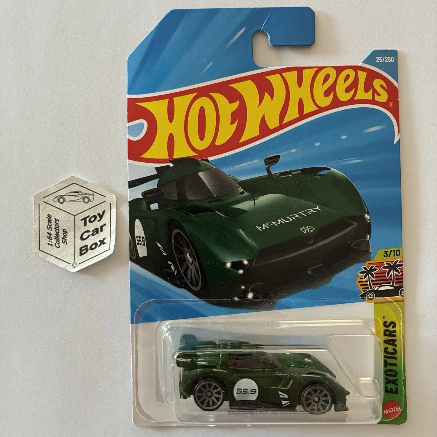 2026 HOT WHEELS #25 - McMurtry Speirling (Green #3 Exoticars - Long Card) A80