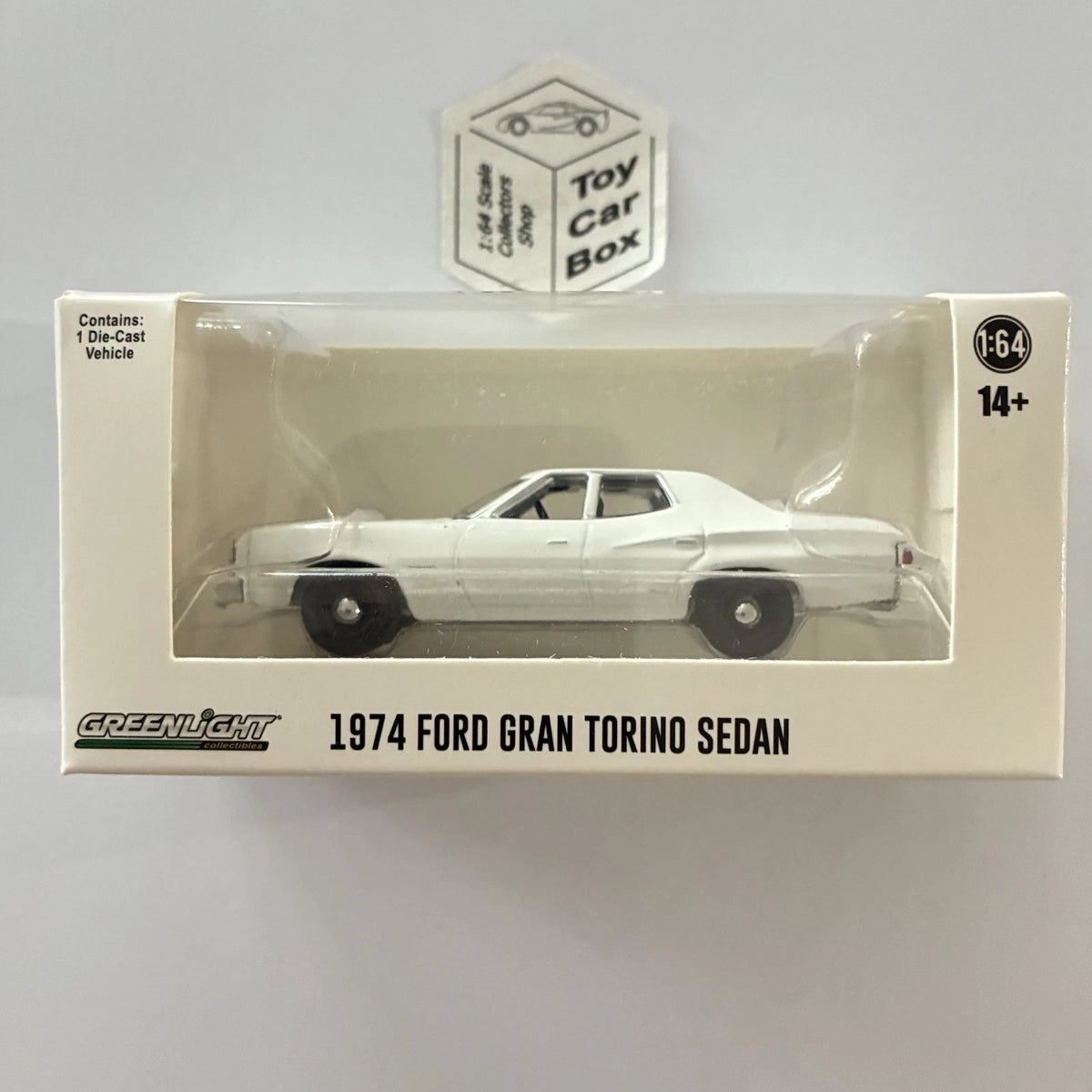 GREENLIGHT - 1974 Ford Gran Torino (White Police Car - Hot Pursuit Special) J45g