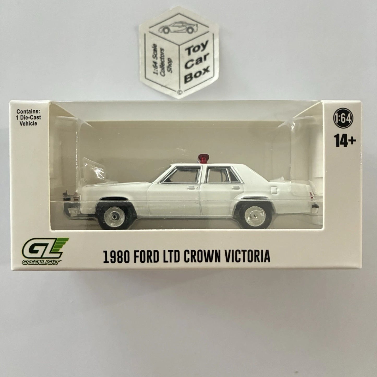 GREENLIGHT - 1980 Ford LTD Crown Victoria (White Police Car - Hot Pursuit) J45g