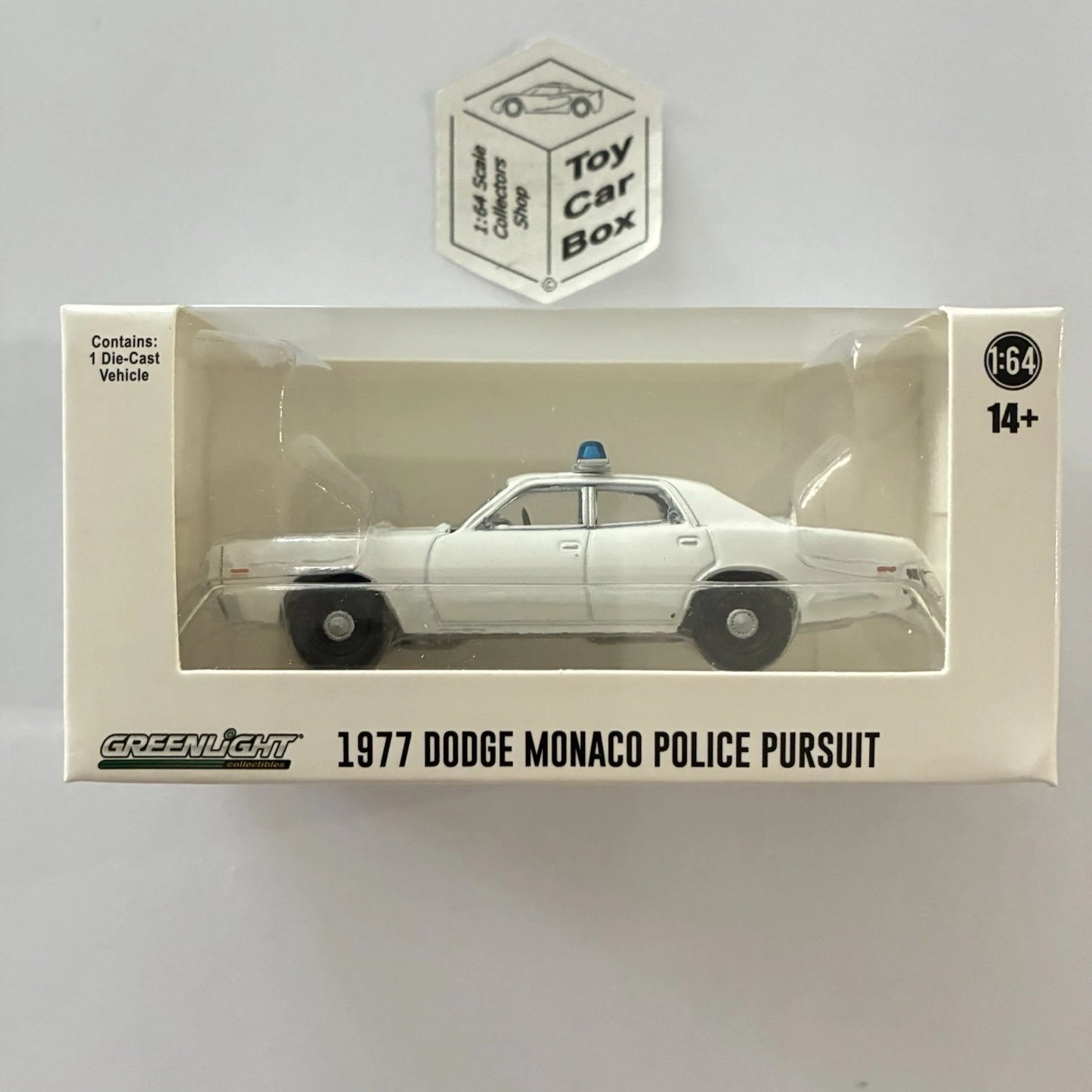 GREENLIGHT - 1977 Dodge Monaco (White Police Car - Hot Pursuit Special) J45g
