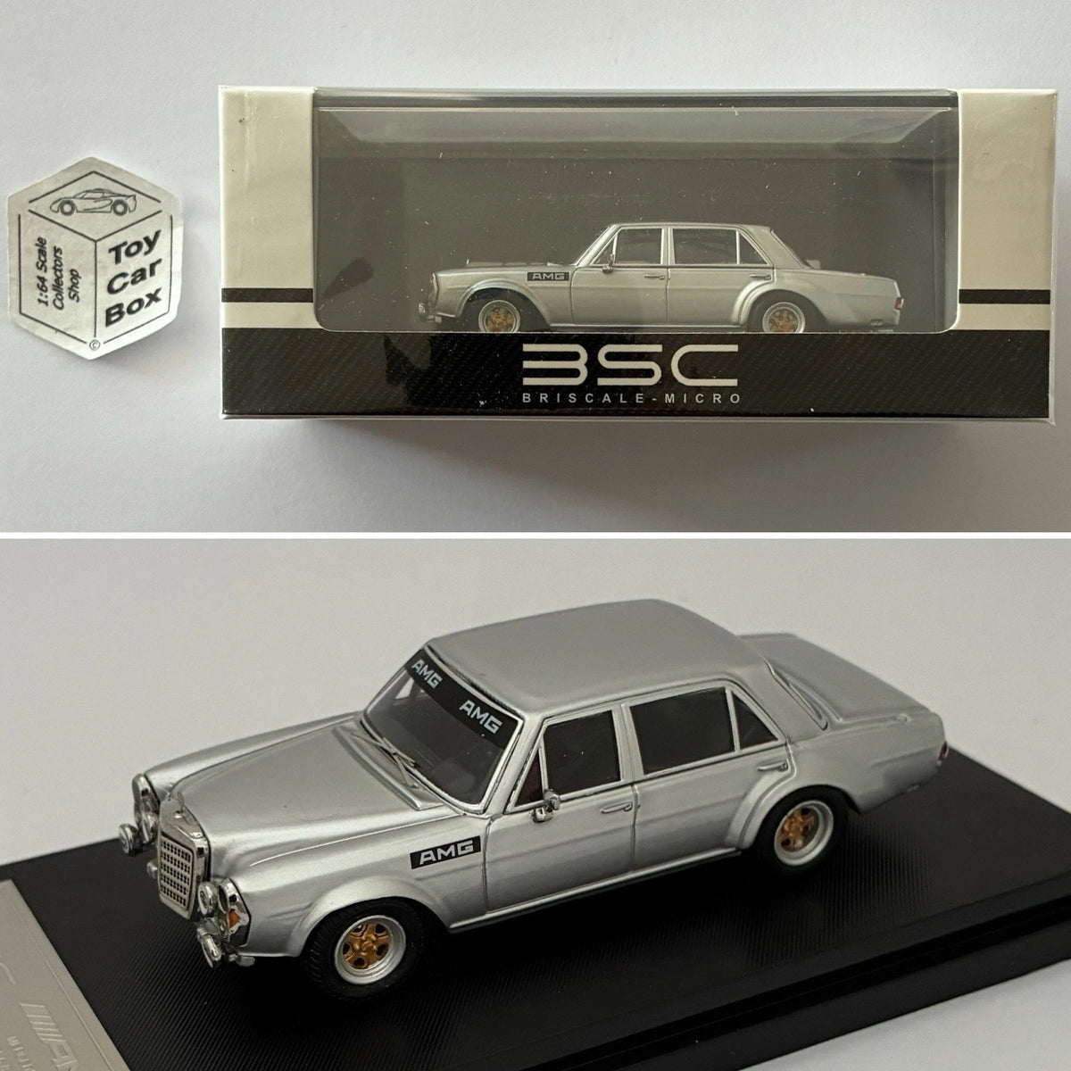 BSC - Mercedes-Benz 300SEL 6.8 AMG W109 (Silver 1/64 Scale - Display Case) Y37g