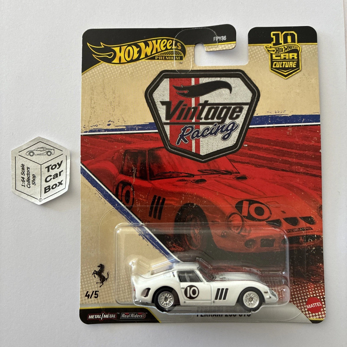 2026 HOT WHEELS Car Culture - Ferrari 250 GTO (#4 White - Vintage Racing) G71g