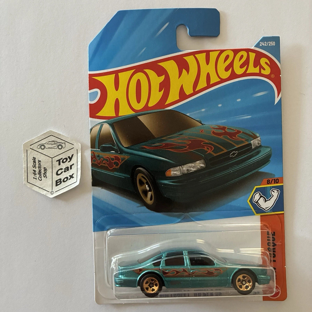 2026 HOT WHEELS #242 - ‘96 Chevy Impala SS (Green #8 HW Torque - Long Card) A80