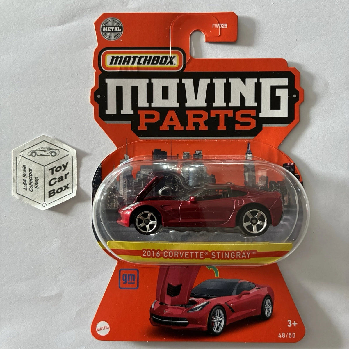 2022 MATCHBOX Moving Parts #48 - 2016 Corvette Stingray (Red -Opening Hood) D65g