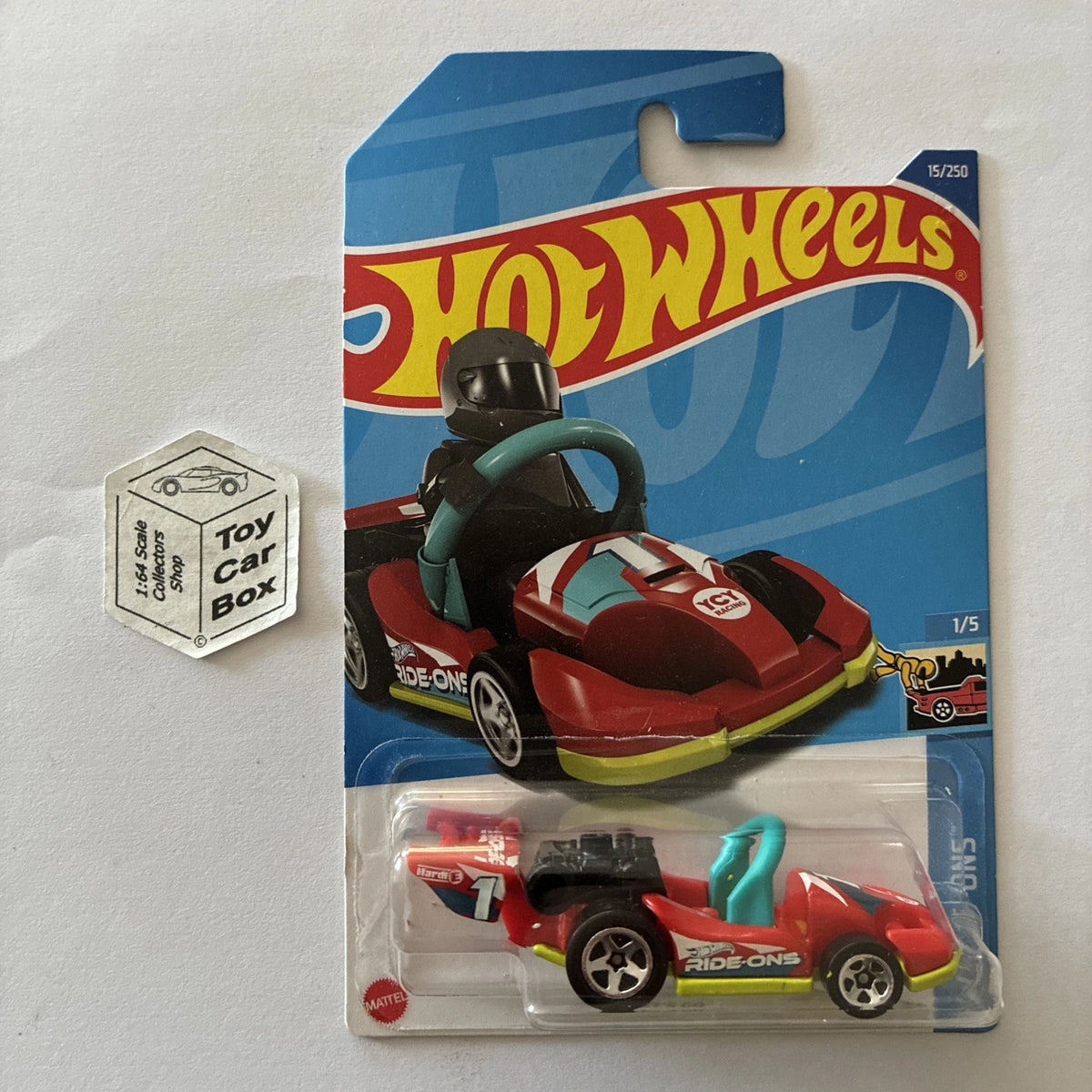 2022 HOT WHEELS #15 - Lets Go (Red #1 HW Ride Ons - Long Card) B00